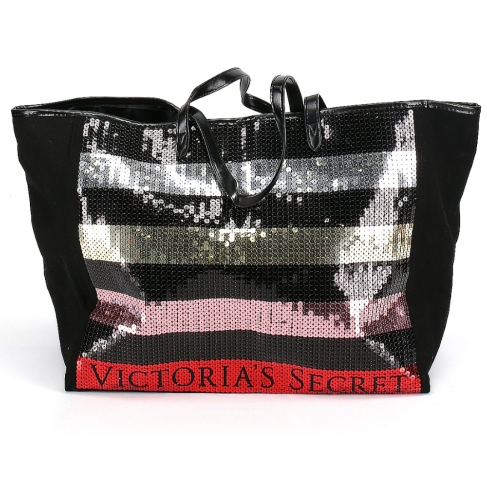 Victoria Secret striped black tote